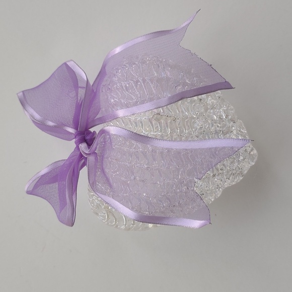 Hand Blown Spun Opalescence Glass Wire Ribbon Heart Art Gift - Picture 4 of 7